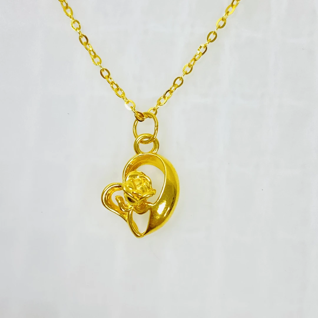 足金999 黄金爱心玫瑰花 郁金香 0.31