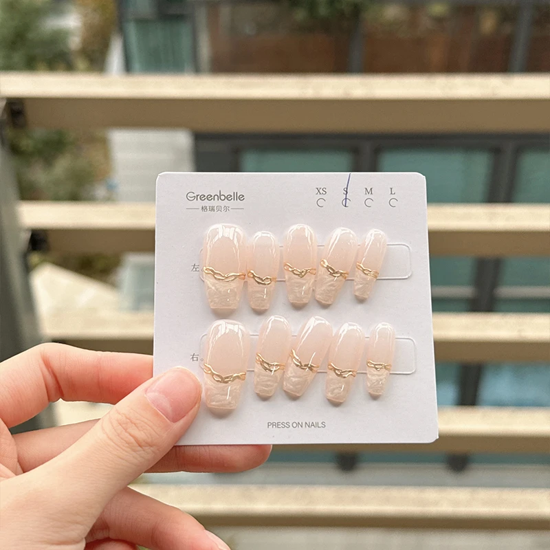 格瑞贝尔手工穿戴甲【浮华落梦】中梯美甲贴片成品甲片穿戴式可拆卸