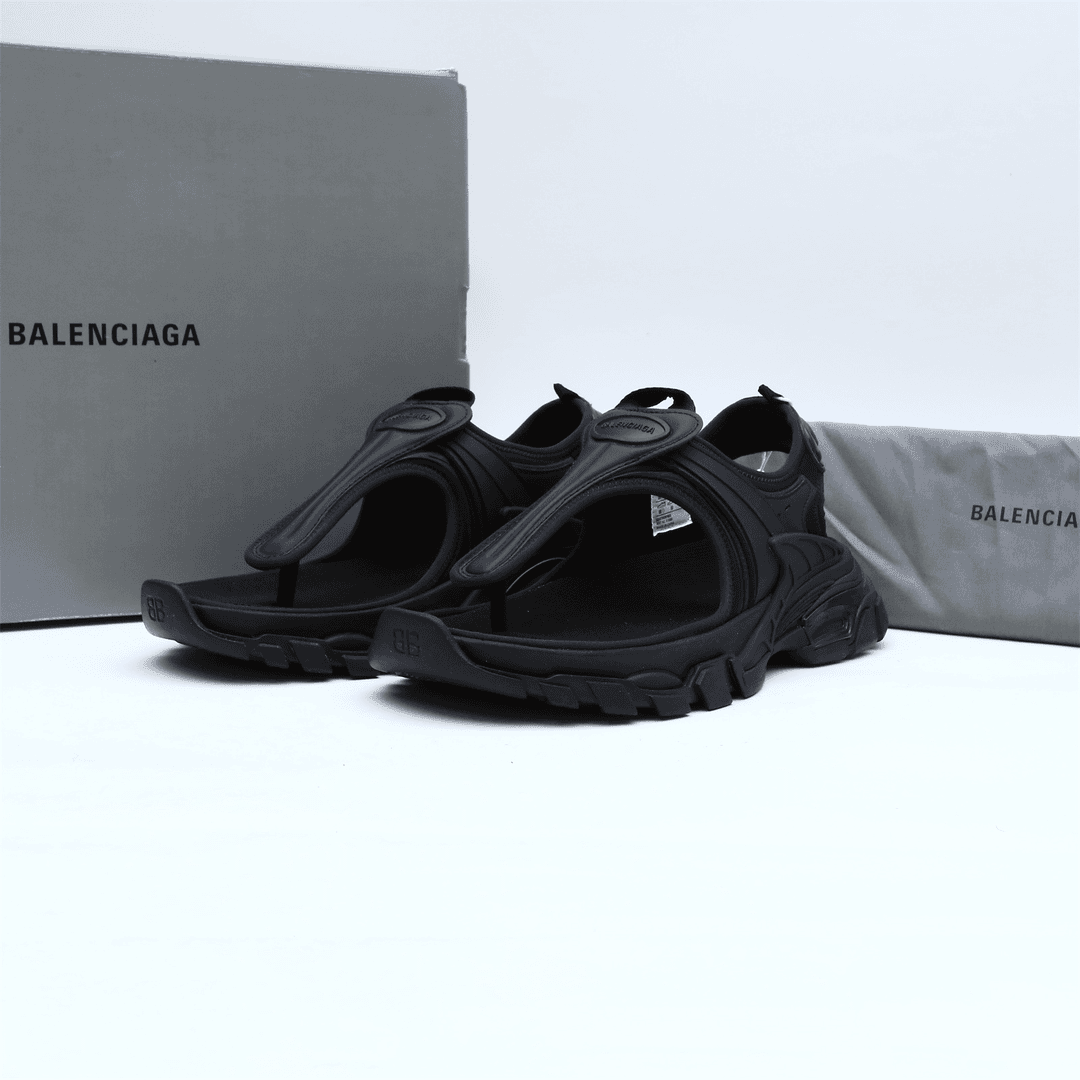 99新 Balenciaga/巴黎世家 小花汤汤/P224290793/黑色 凉鞋