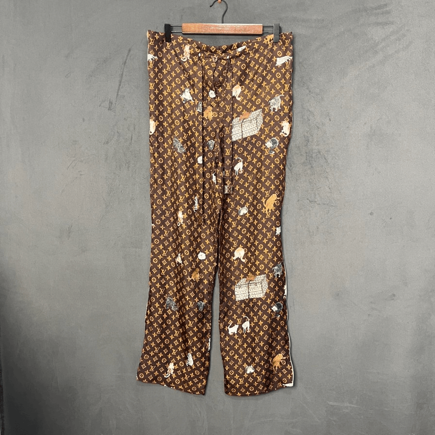 99新 LouisVuitton/路易威登 P224827858/棕色动物满印长裤