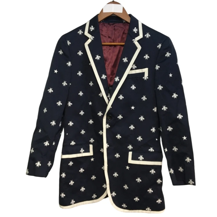 99新 GUCCI/古驰 积分-100/P234449726/蜜蜂 外套 170/84A 蓝色