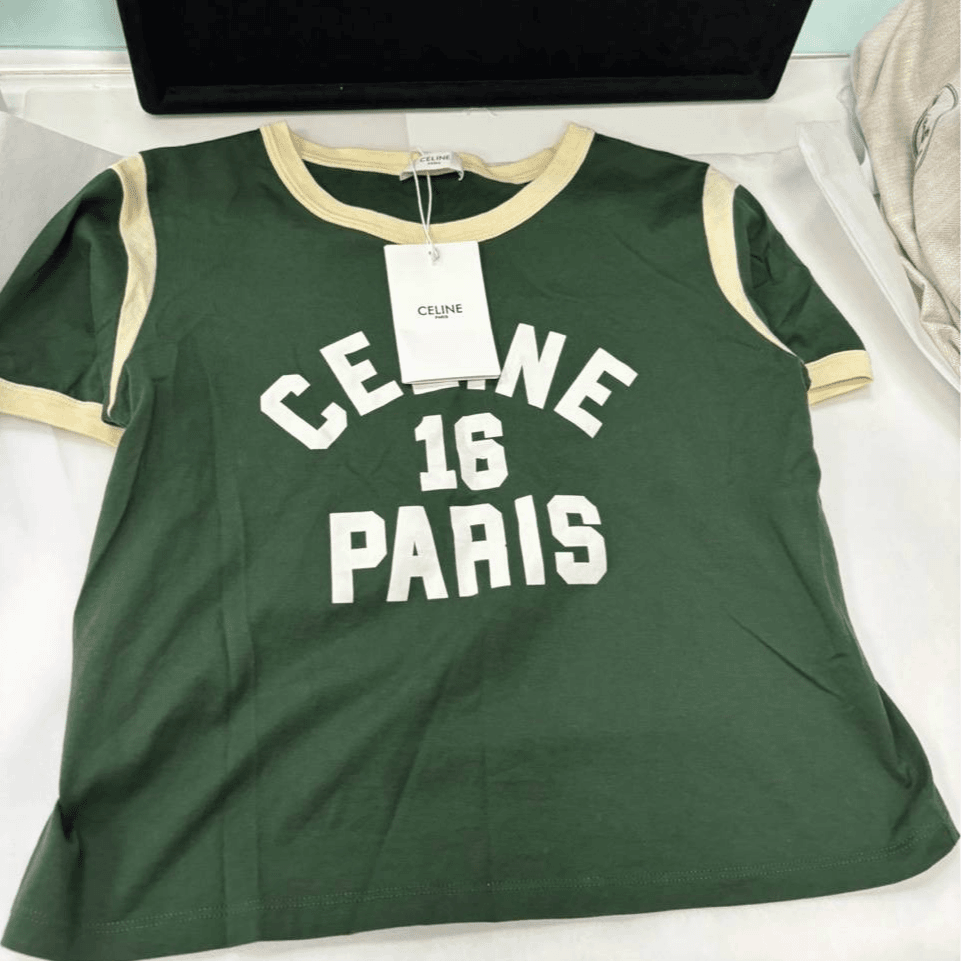 99新 Celine/思琳 P224933266/LOGO圆领短袖T恤 S