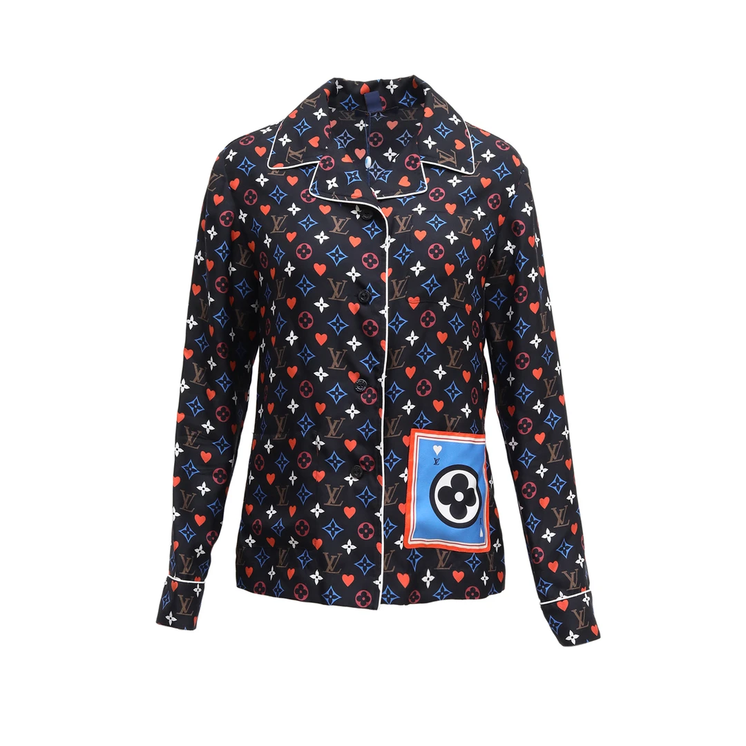 99新 LouisVuitton/路易威登 P234966543/扑克牌 满老花印花衬衫