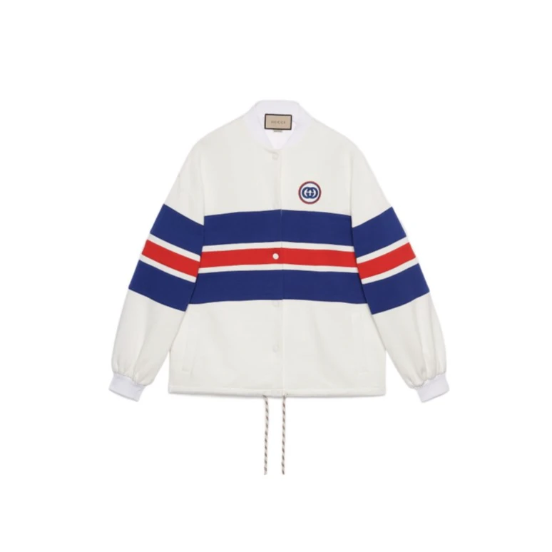 99新 GUCCI/古驰 小花汤汤/P224513727/白色红蓝新款夹克