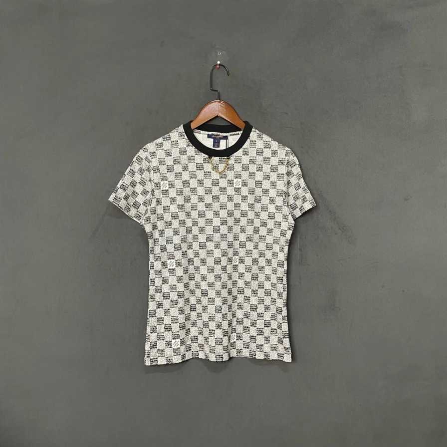 99新 LouisVuitton/路易威登 P234449898/黑白棋盘格短袖 S码