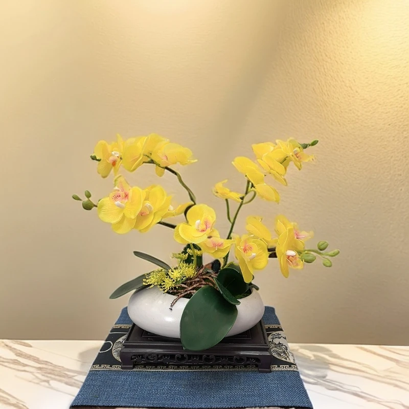 <润攒温玉>新款蝴蝶兰保湿仿真花客厅 酒店 办公室 前台装饰摆件