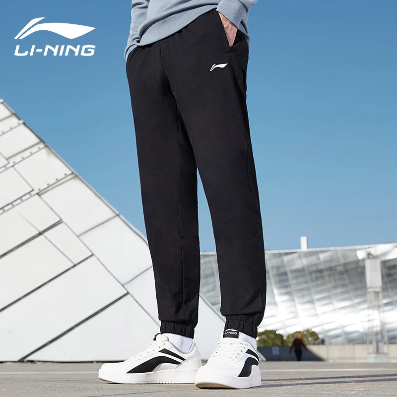 李宁卫裤男士运动裤秋冬新款刺绣束口裤子保暖透气时尚百搭休闲裤