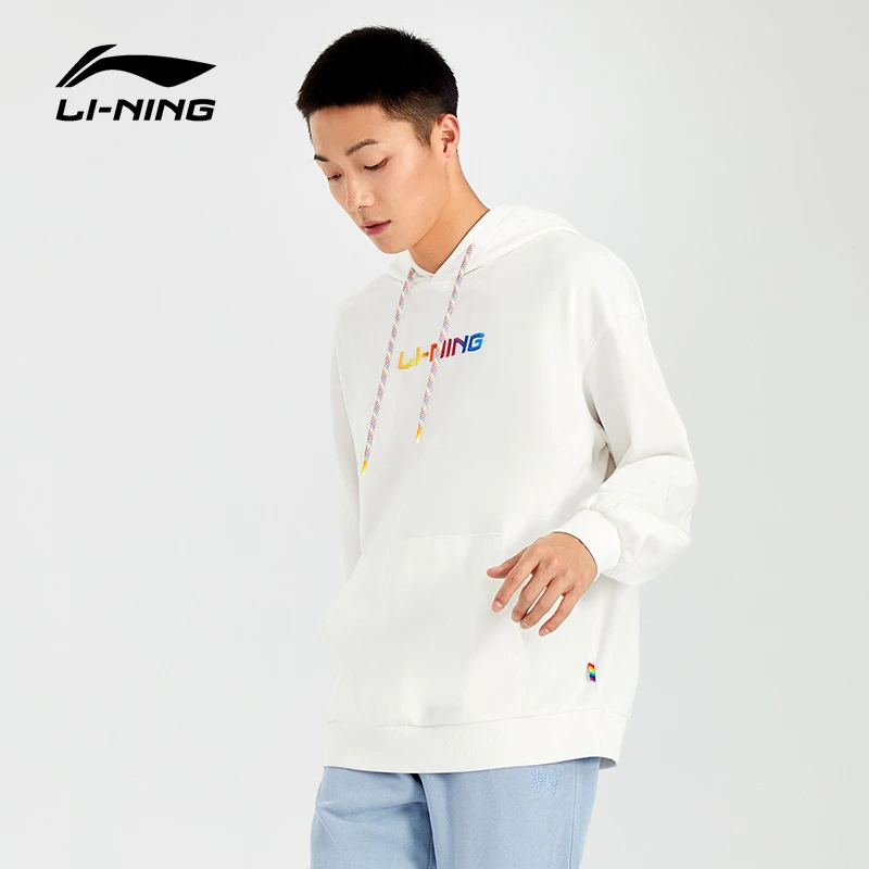 李宁卫衣男款2024新款春季连帽套头衫上衣宽松刺绣休闲情侣装长袖