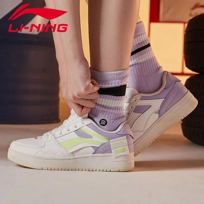 李宁板鞋女鞋2024夏季新款经典百搭低帮平底小白鞋透气轻便休闲鞋