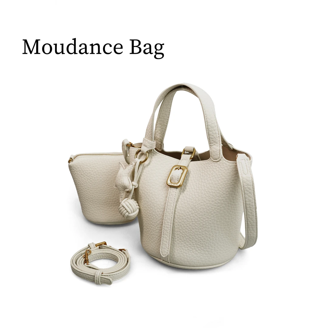 0【半甜芝士】Moudance荔枝纹软皮手提菜篮子包单肩子母包包 9131-1