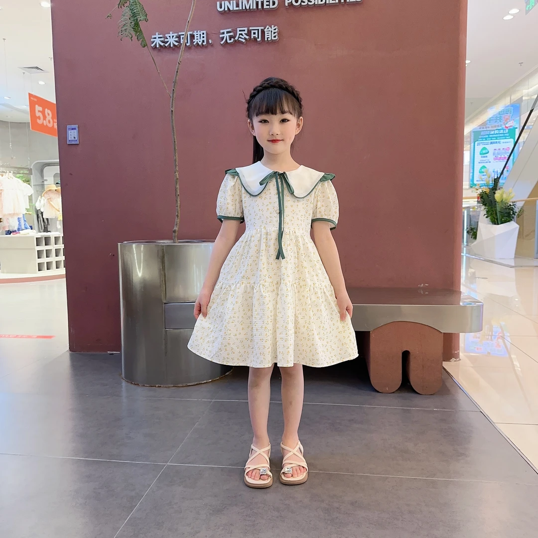 女童连衣裙2023儿童新款夏装洋气中大童夏季女孩清新碎花裙4-16岁