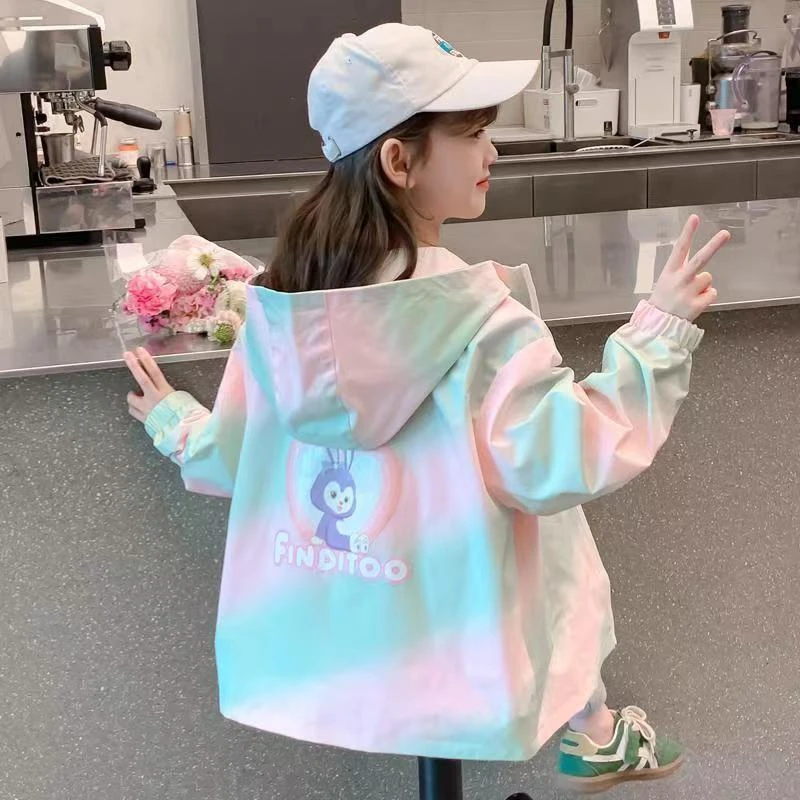 女童外套春款2024新款大儿童女装洋气时髦初中生休闲冲锋衣潮百搭