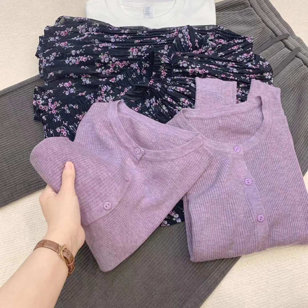 七言家 风信紫软萌萌秋款洋气开衫8-1@
