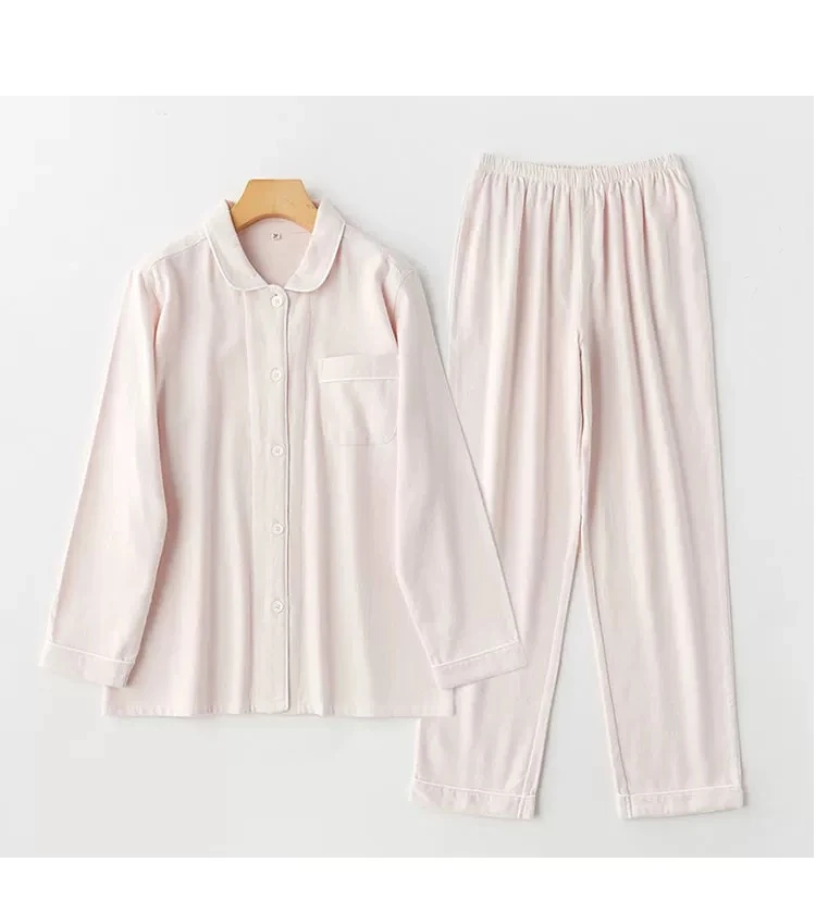 【断码清仓】秋冬情侣款法兰绒纯棉无侧缝睡衣套装保暖毛茸茸长袖