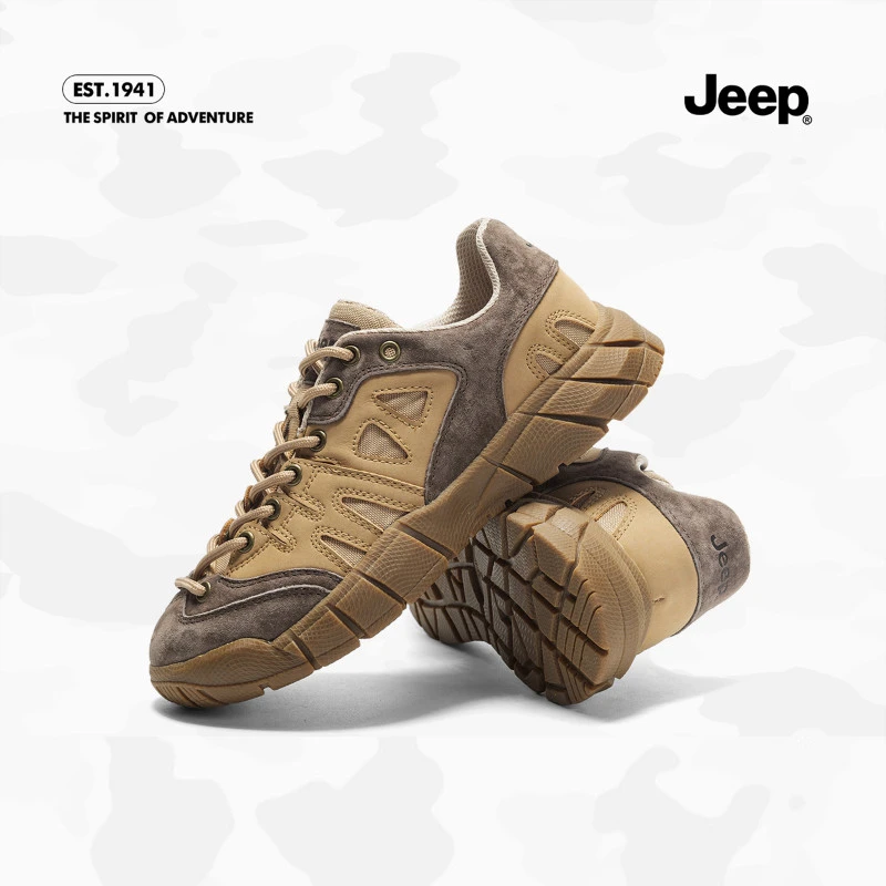 JEEP/吉普女鞋复古轻便2023新款秋季德训鞋户外防滑爬山徒步鞋女