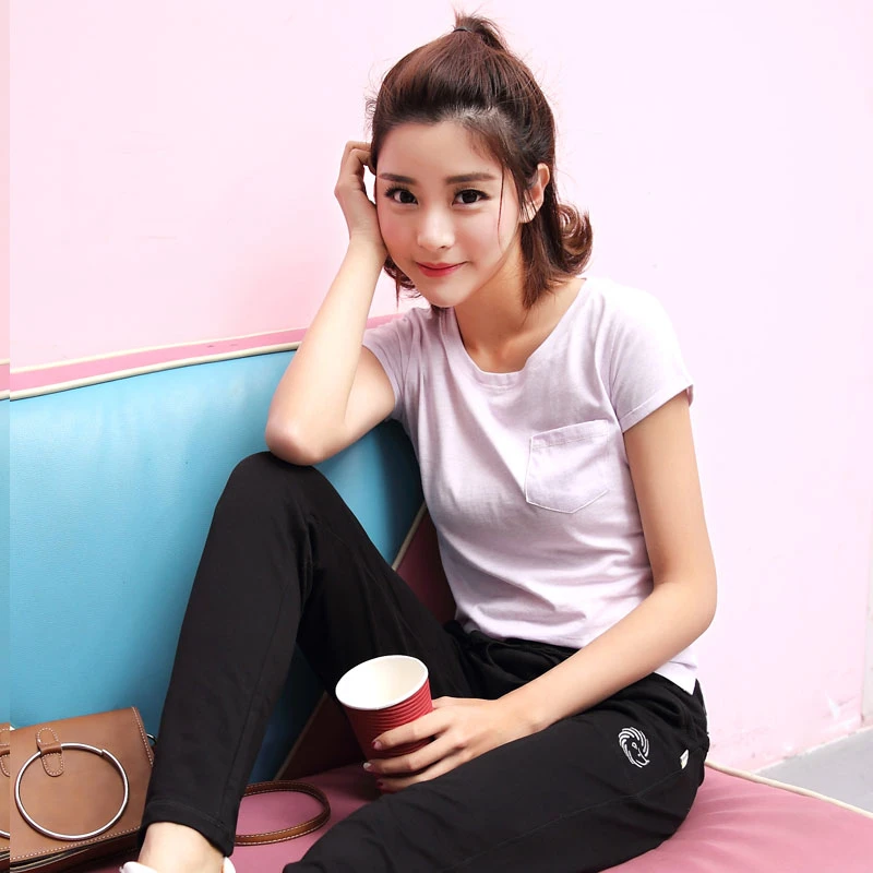 圆领短袖T恤女2024新款夏季薄款修身显瘦不规则棉质休闲半袖体恤