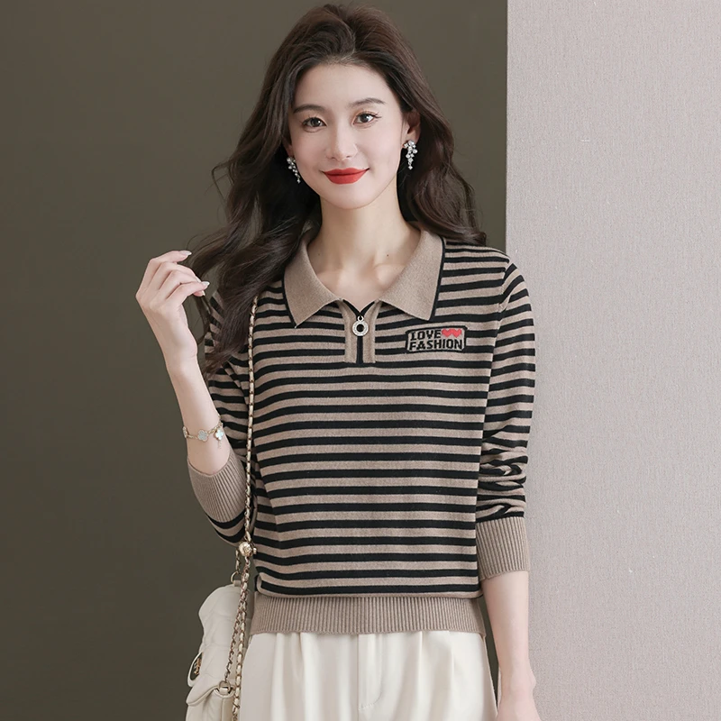 【绵羊毛】新款女装时尚百搭洋气显瘦减龄秋冬款长袖 针织宽松翻领