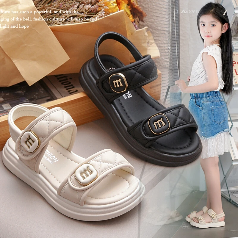 ABC女童凉鞋2024夏款新款公主中大童女孩时尚运动软底儿童沙滩鞋