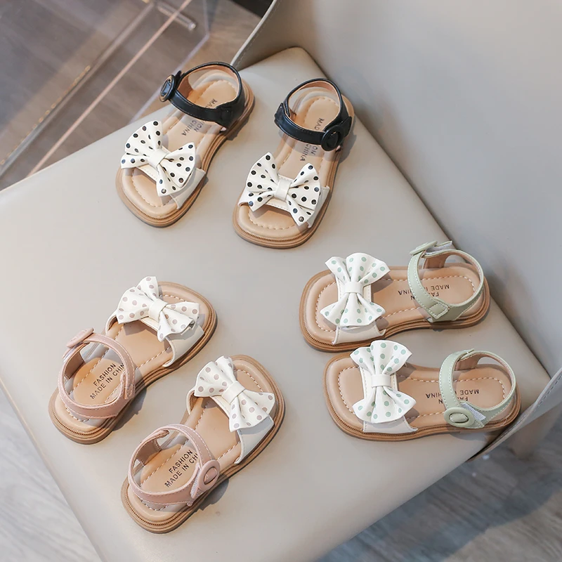 ABC儿童鞋子女童凉鞋时尚夏季软底公主鞋小女孩蝴蝶结沙滩鞋ins潮