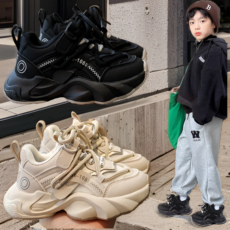 ABC时尚女童鞋2024春秋季新款儿童鞋子百搭运动鞋网红透气老爹鞋