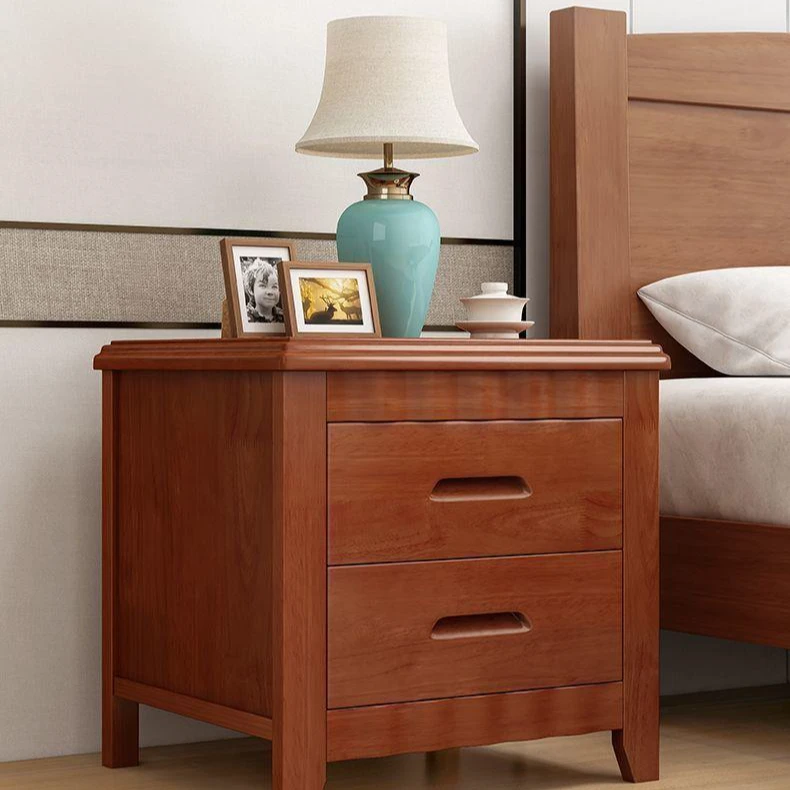 新疆西藏包邮免安装中式简约实木床头柜卧室家用带锁储物柜出租房