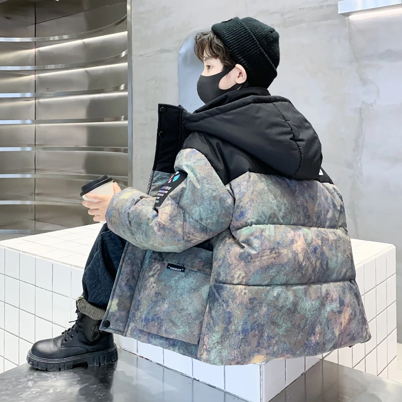 儿童装男童冬装棉衣2023新款中大童保暖服棉服男孩加厚外套棉袄潮