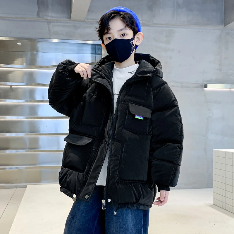 男童冬季加绒加厚棉服中大童外套儿童潮牌棉衣炸街保暖棉袄洋帅气