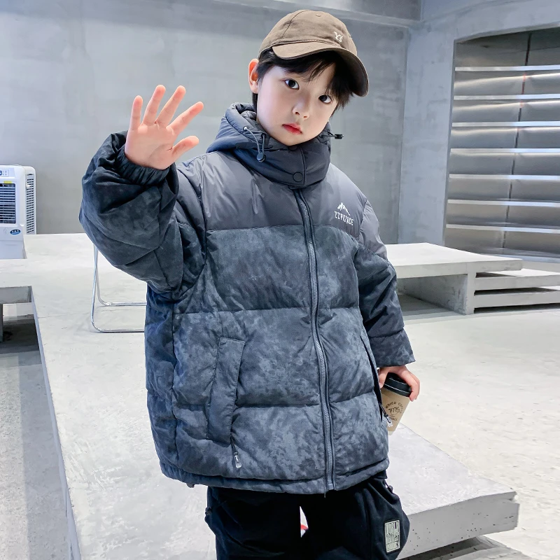 儿童装男童冬装羽绒服2023新款中大童棉袄男孩冬季加厚白鸭绒外套