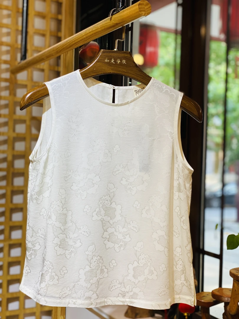 如是华服白色无袖轻奢高级感百搭女神风格夏季新款背心