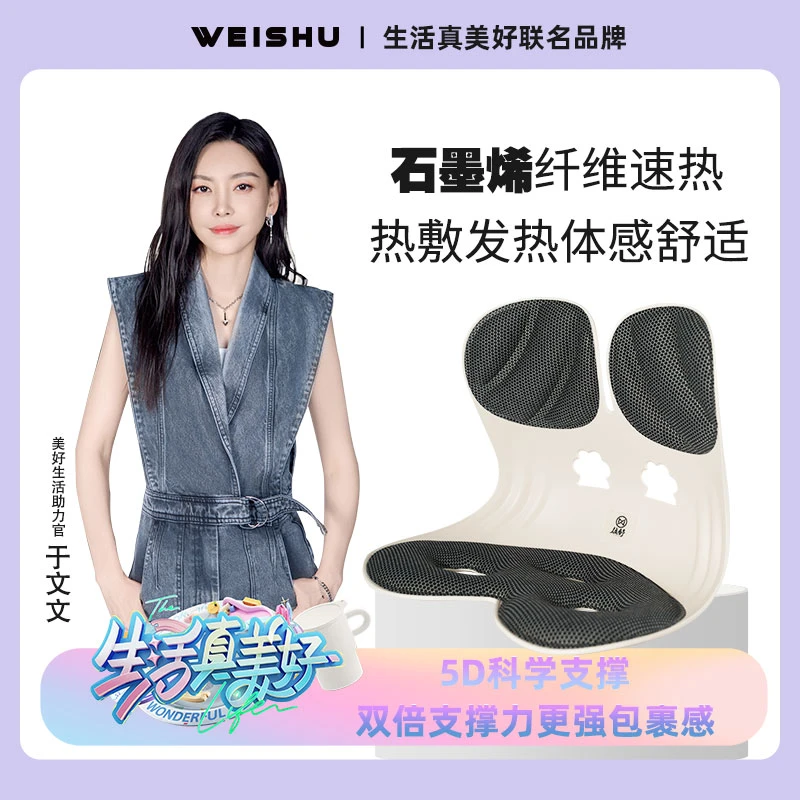 位舒石墨烯款人体工学坐姿椅矫正垫腰久坐神器车载透气美臀靠腰