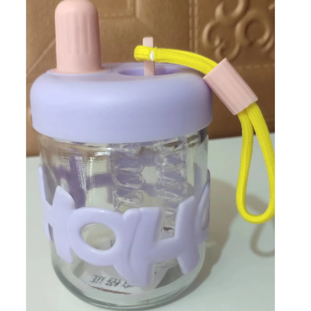 家用日常办公室水杯可爱便携学生防摔大容量简约粉色网红花茶鲸鱼