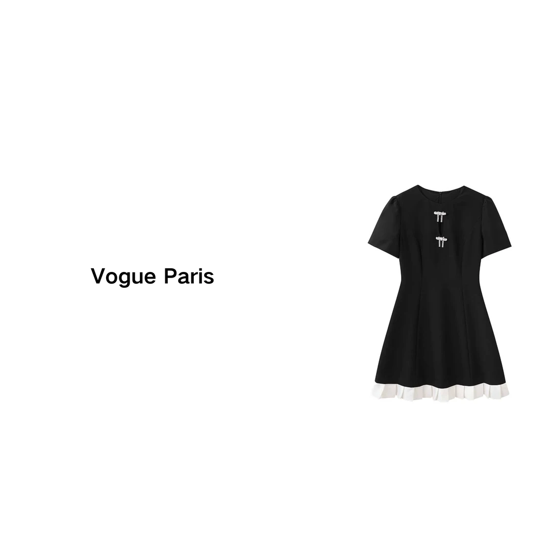 2024气质名媛高端连衣裙短袖圆领A3244