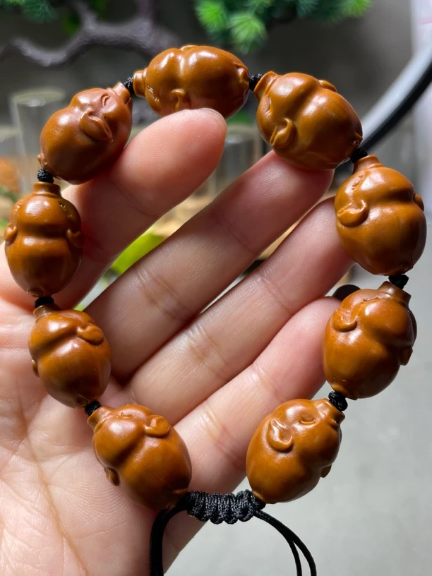 橄榄核文玩手串招财小福猪萌宠手链