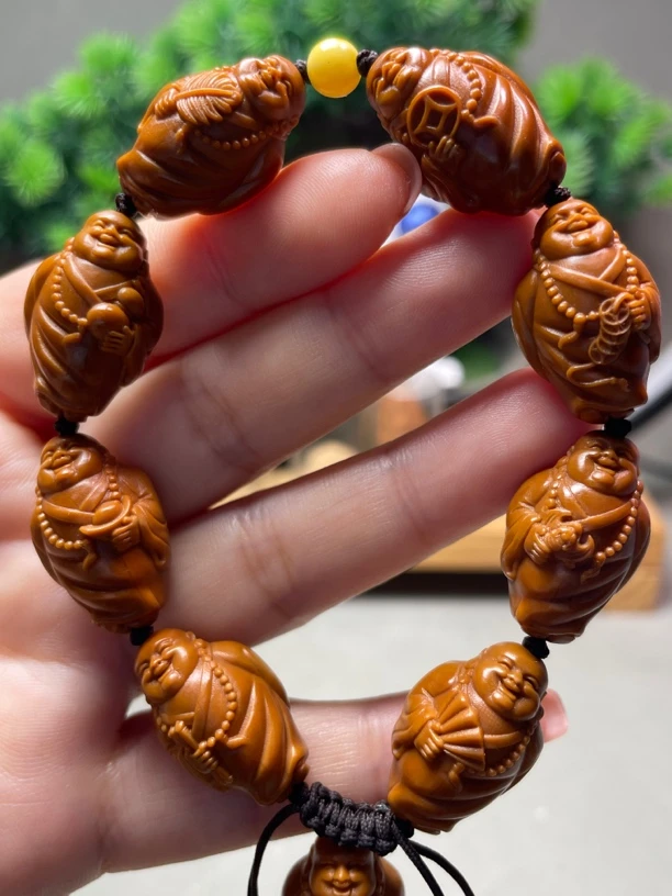 橄榄核文玩手串1.6佛珠自在弥勒小沙弥