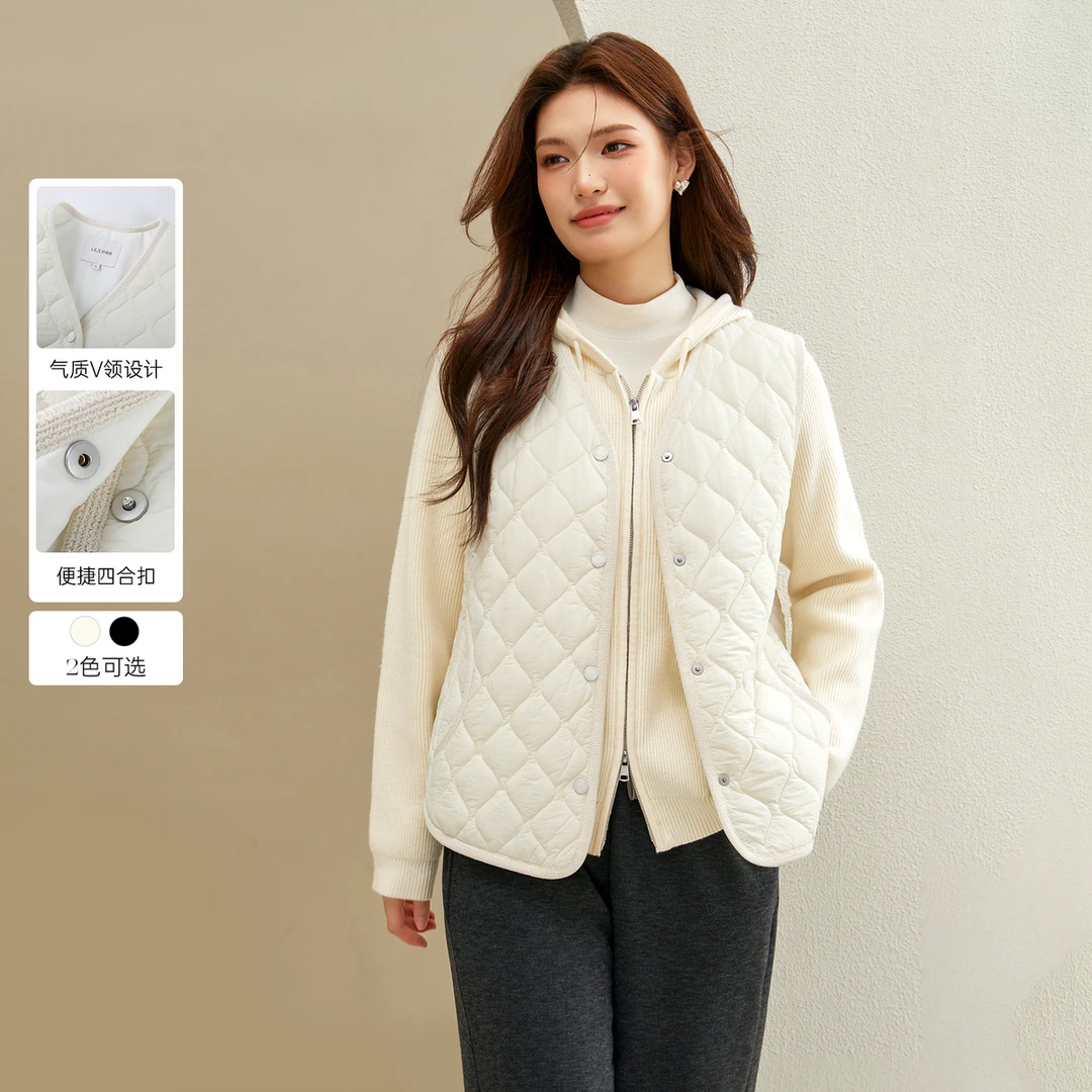 【简约洋气马甲】纤莉秀W大码女装【视频】气质优雅保暖外套QJ5253