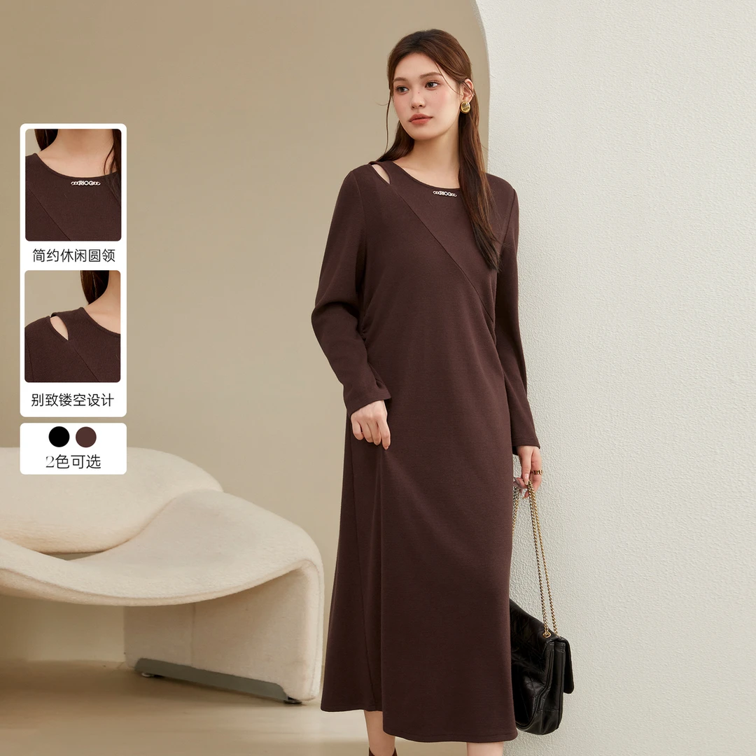 【休闲慵懒风连衣裙】纤莉秀W大码女装胖mm气质优雅连衣裙QJ4465