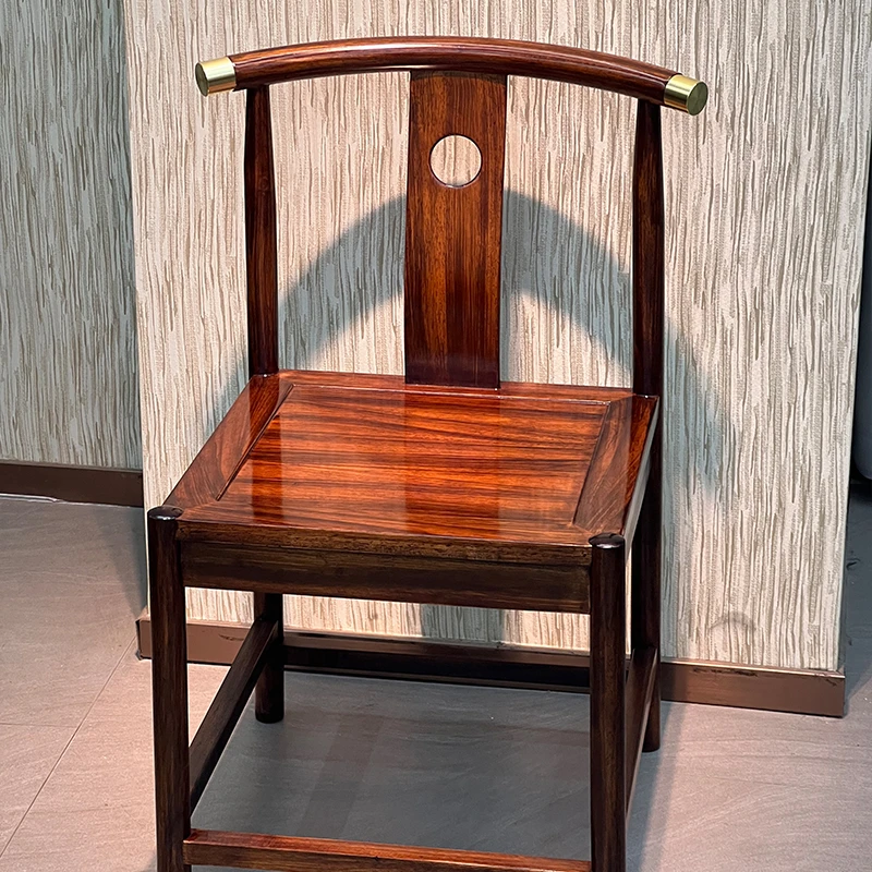 新中式实木椅禅意半月椅家用客厅古典茶椅桌椅