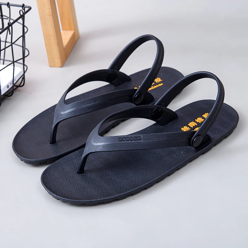 网红软胶人字拖鞋人字拖男士时尚户外休闲潮夏季外穿沙滩软胶凉鞋