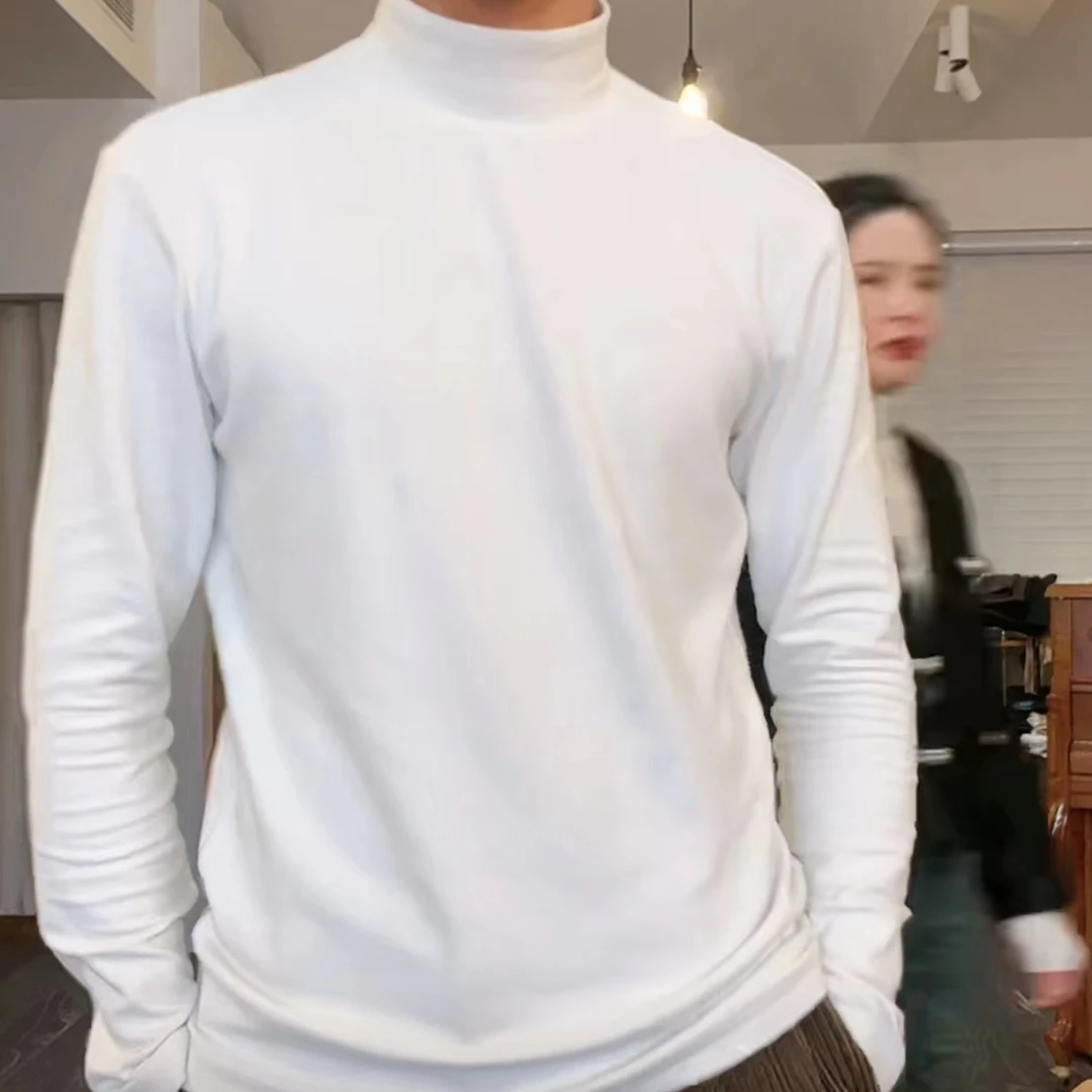 【小黑家】小立领简约百搭打底卫衣 男士