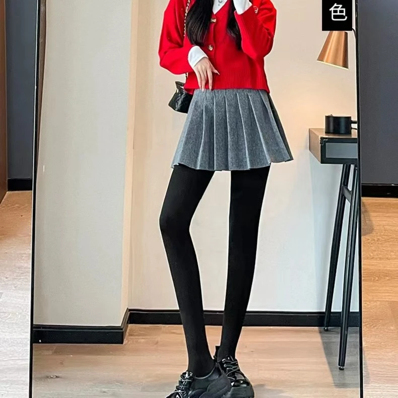 【小黑家】300g高端鱼骨收腹提臀抗菌水光光腿神器打底裤加绒K47