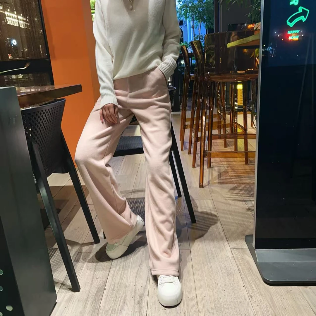 【小黑家】长104高端Y毛混纺手感柔软亲肤秋冬厚款百搭直筒休闲裤