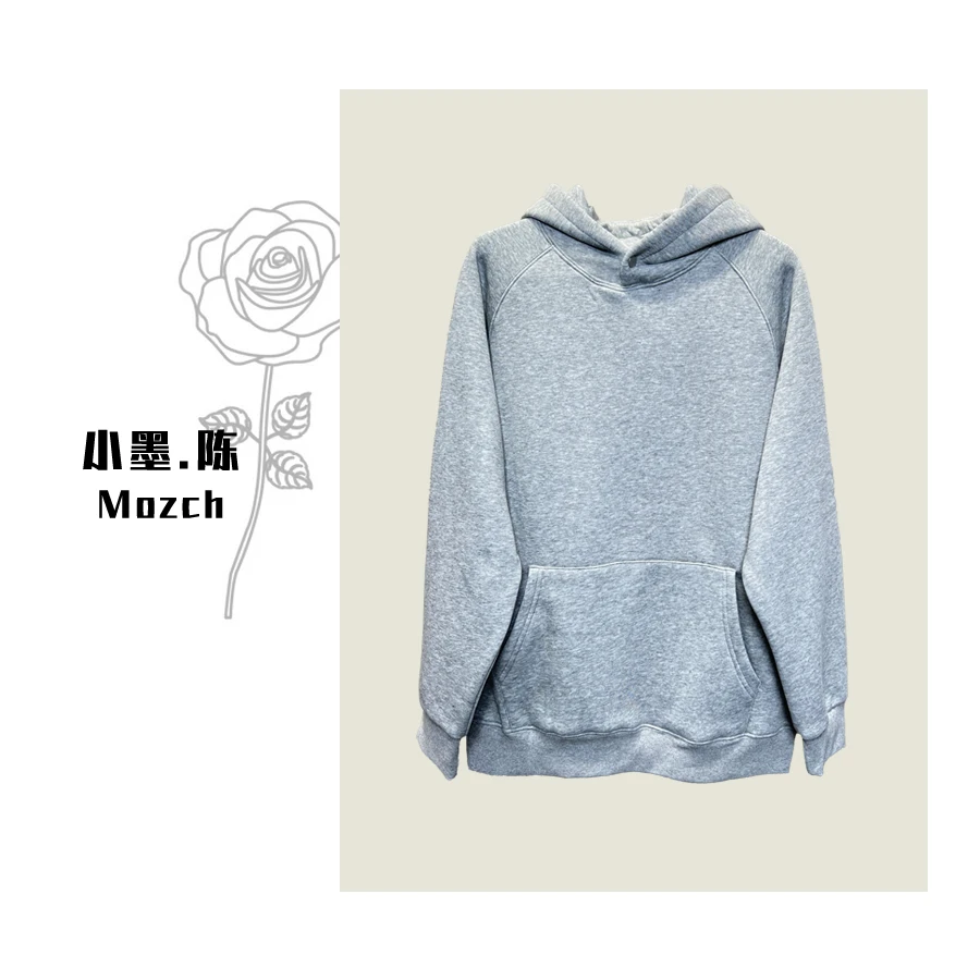 【小黑家】长70高端极简百搭情侣装连帽时尚休闲加绒卫衣男女同款