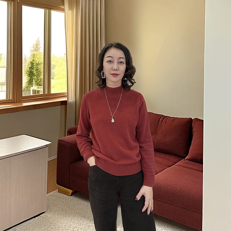 【一件过冬 羊绒】新款半高领纯色厚款打底衫女秋冬时尚百搭羊绒衫