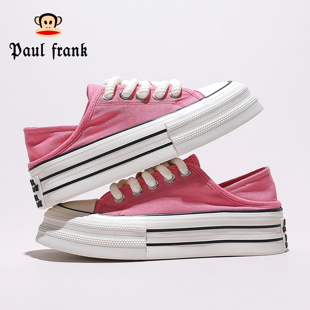 大嘴猴小个子增高帆布鞋女鞋厚底一脚蹬透气夏款新款低帮休闲鞋