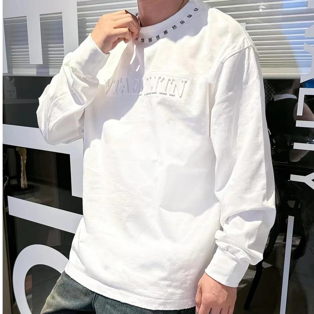 2024重工潮牌男士卫衣重磅铆钉全棉卫衣男时尚潮流男女同款3555