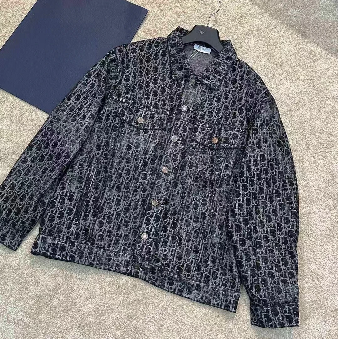 2024新款男士夹克外套重工潮牌满身提花工艺宽松时尚外套男3030