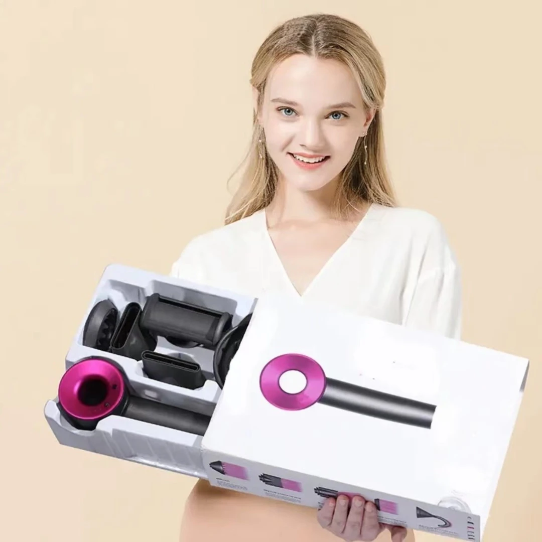 2024新款玫红色家用负离子高速吹风机速干护发不伤发冷热风理发