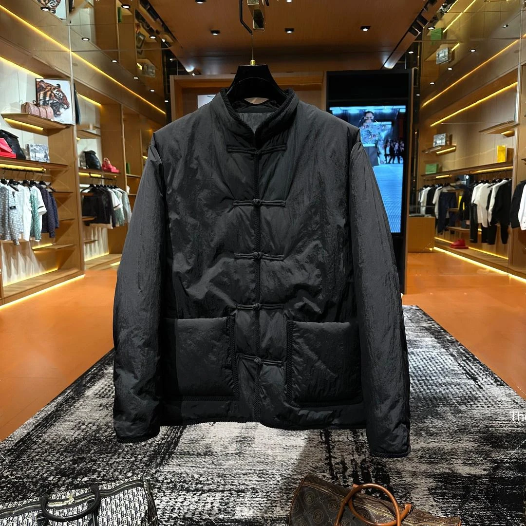 「原版」“新国潮中式羽绒服” 复古中国风男装盘扣立领羽绒外套