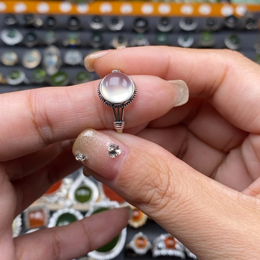 【闪购商品】岫玉戒指银S925镶嵌有****?