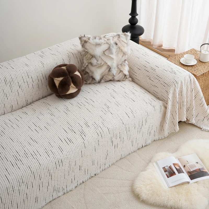北欧风现代极简雪尼尔沙发盖布防猫抓沙发巾四季通用防滑沙发套罩